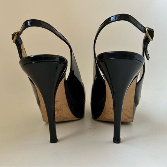 Yves Saint Laurent Tribute 105 Sling Back Patent Leather Size 38.5 - Picture 6 of 9